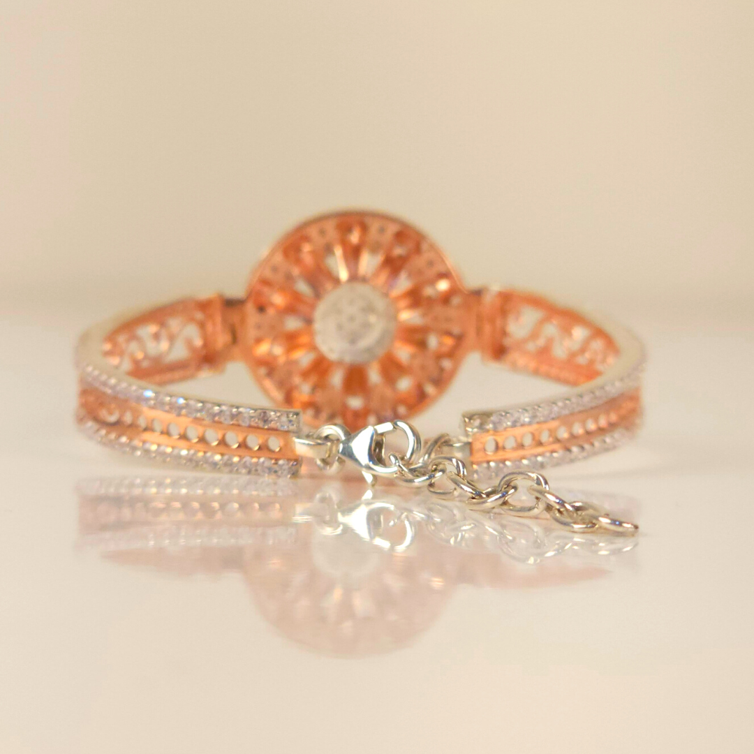 Studded Rose Gold And Silver Bracelet