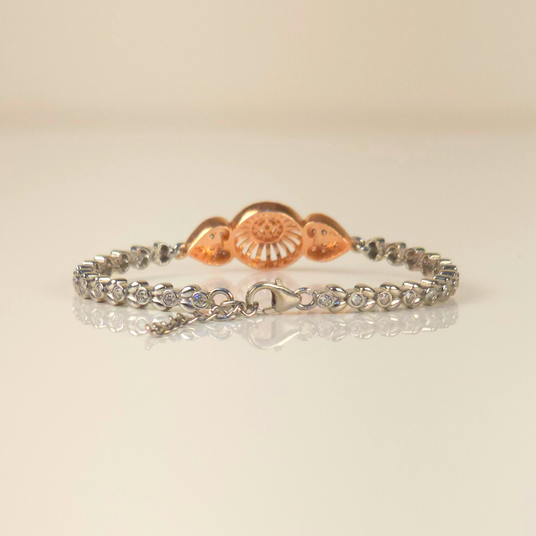 Studded Rose Gold And Silver Bracelet
