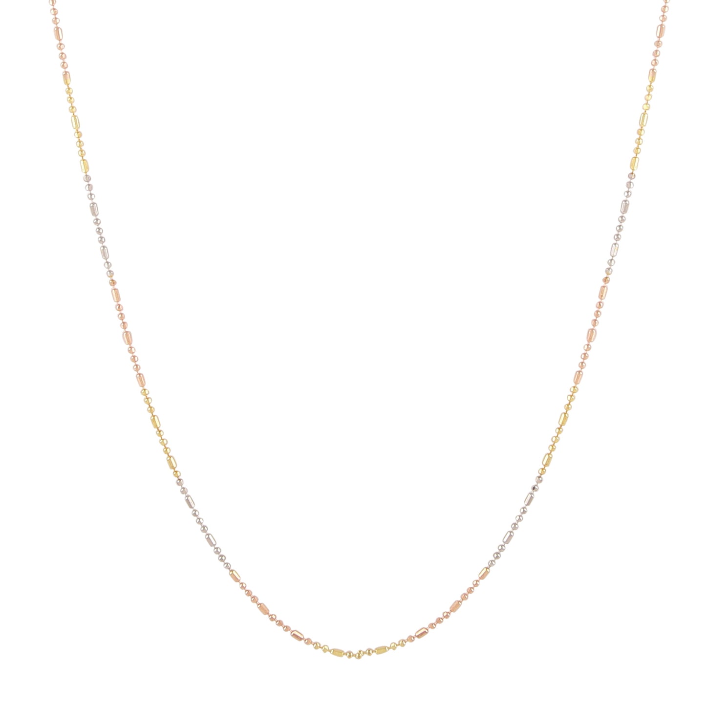 Tricoloured Beads and Tubes Sleek chain