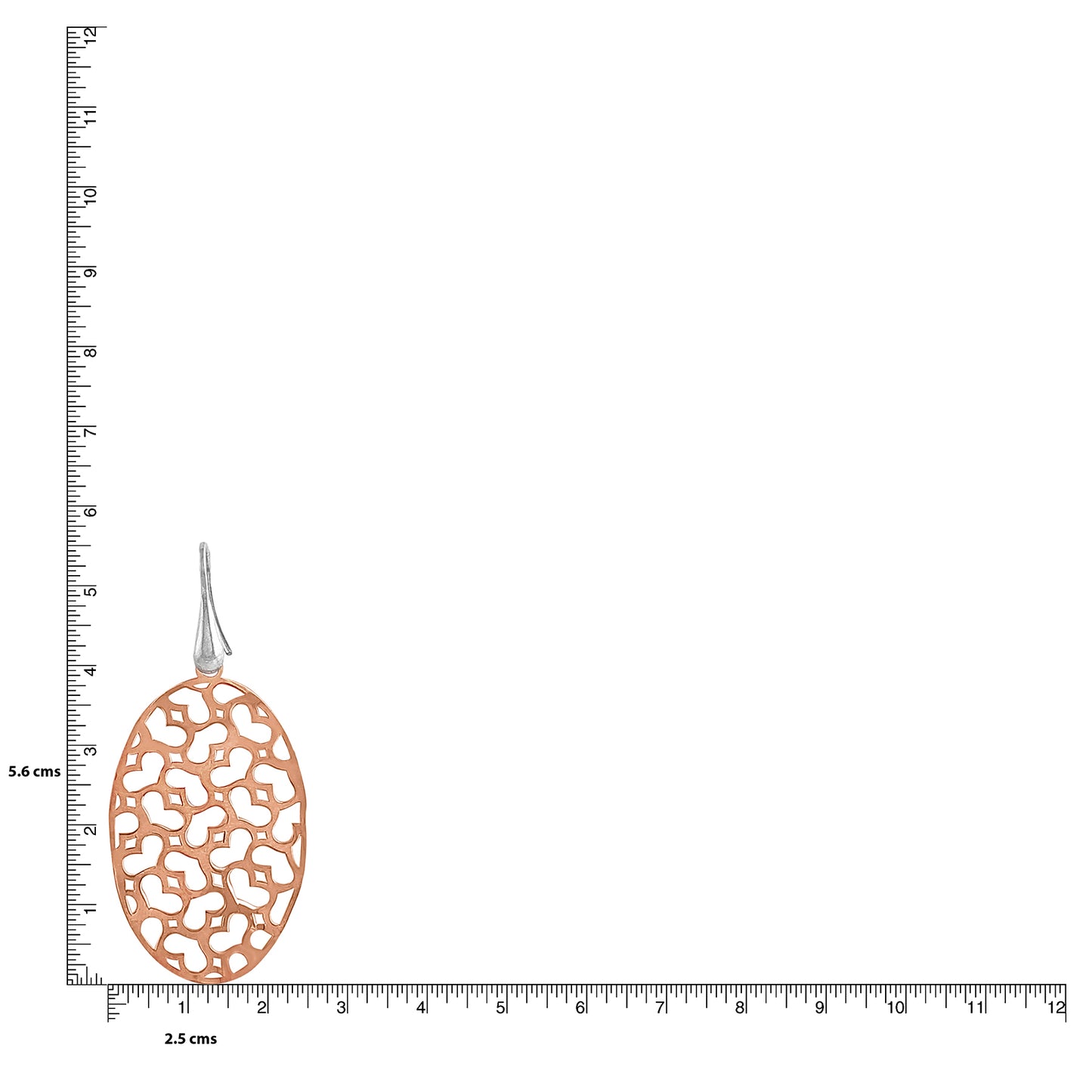 Oval Netted with Hearts Earrings