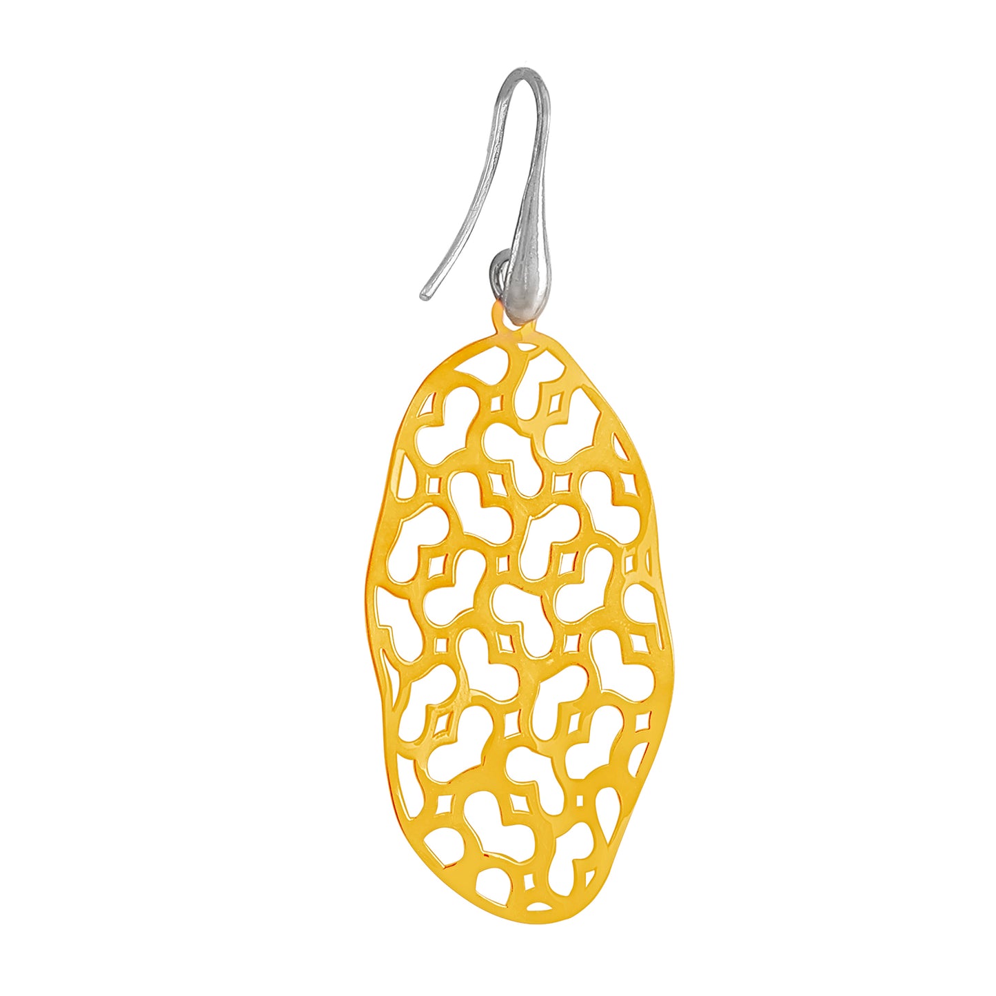 Oval Netted with Hearts Earrings