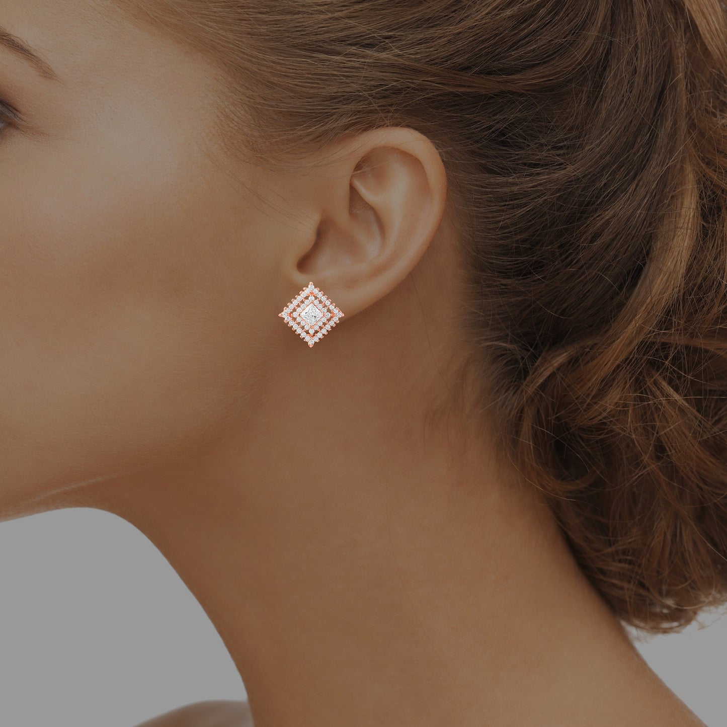 Rose Gold Studded Kite Studs