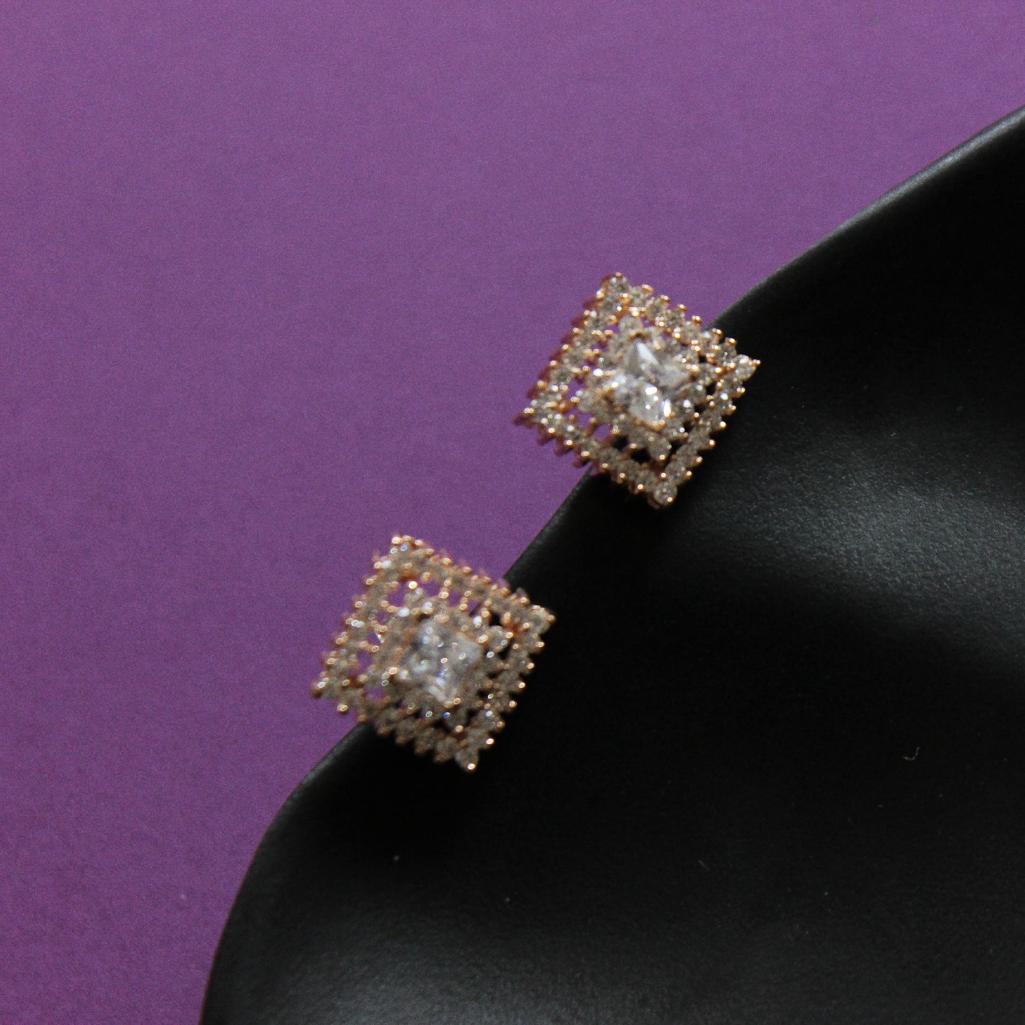 Rose Gold Studded Kite Studs