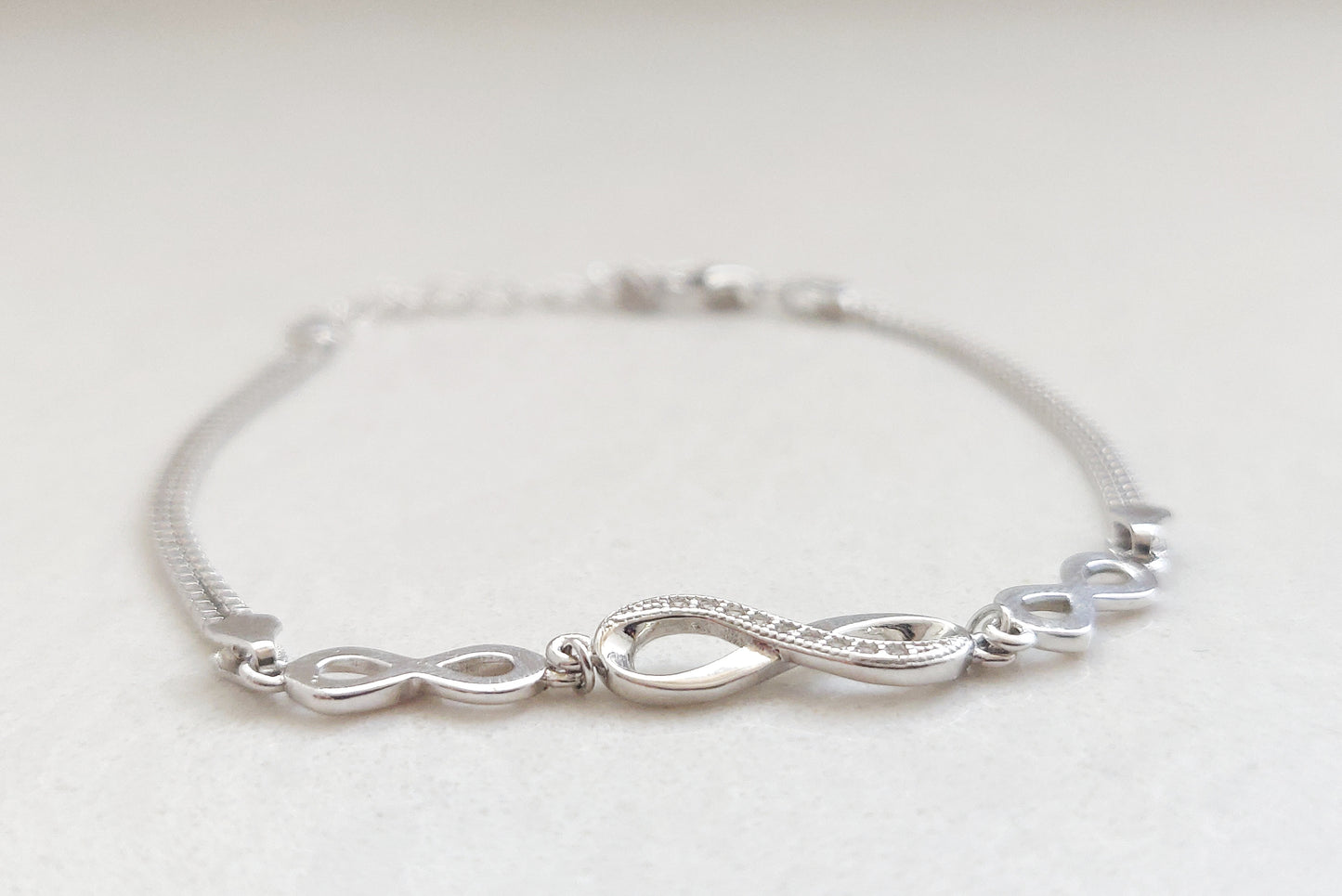 Towards Infinity Bracelet (Rhodium Finish)