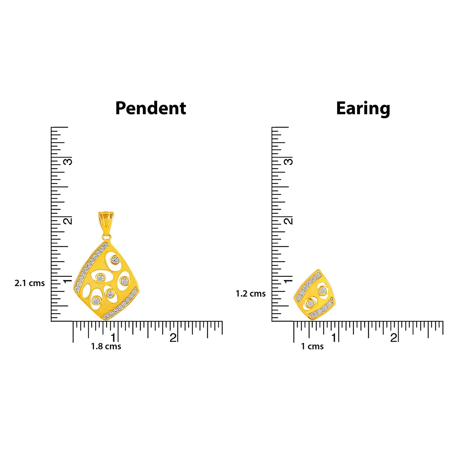 Studded Kite Pendant Earrings Set