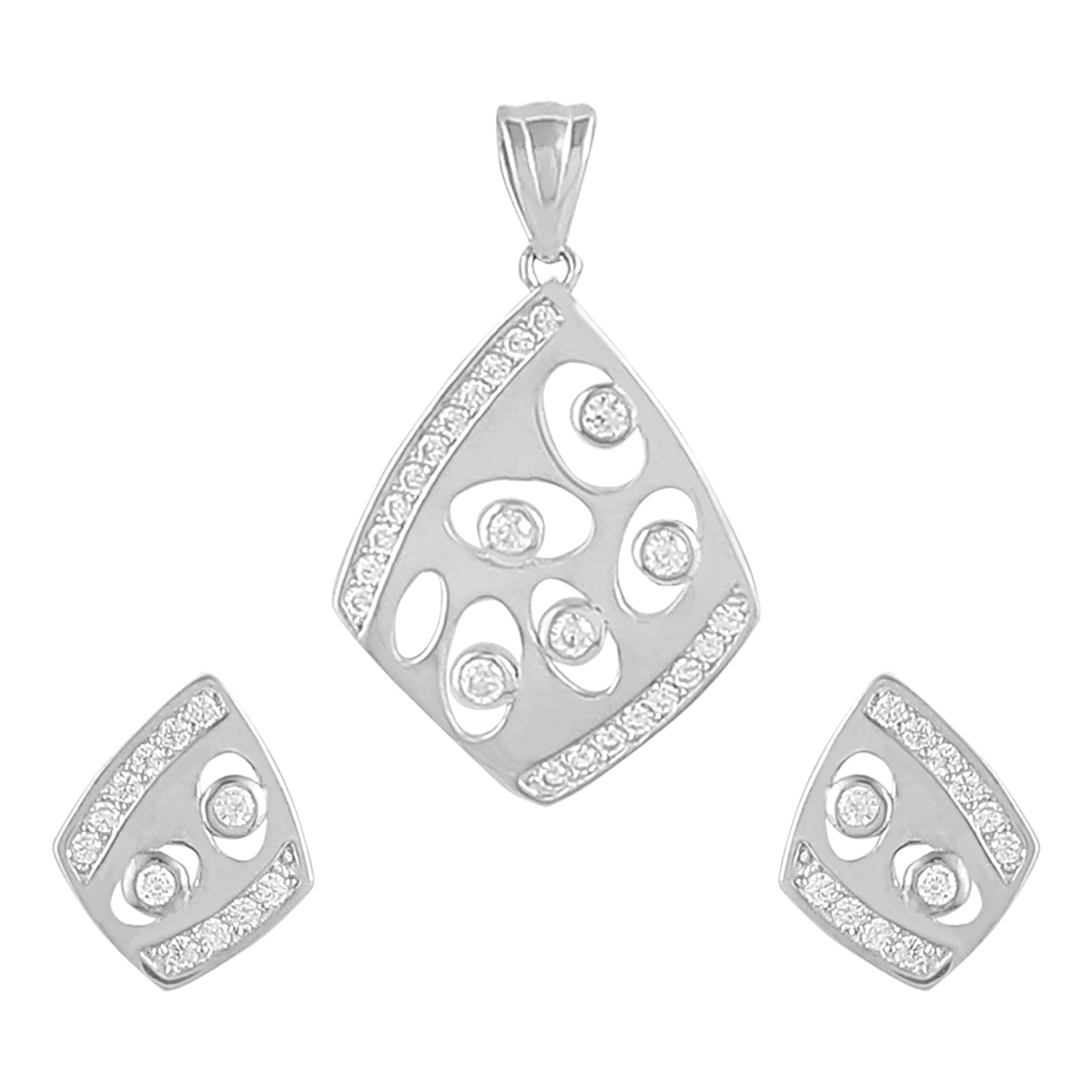 Studded Kite Pendant Earrings Set