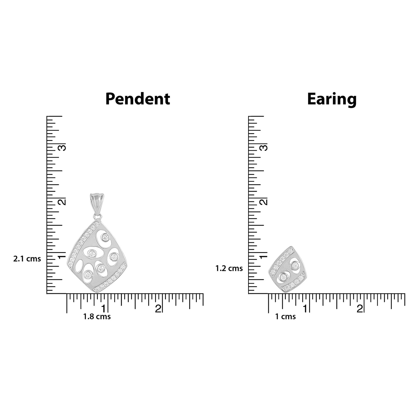 Studded Kite Pendant Earrings Set