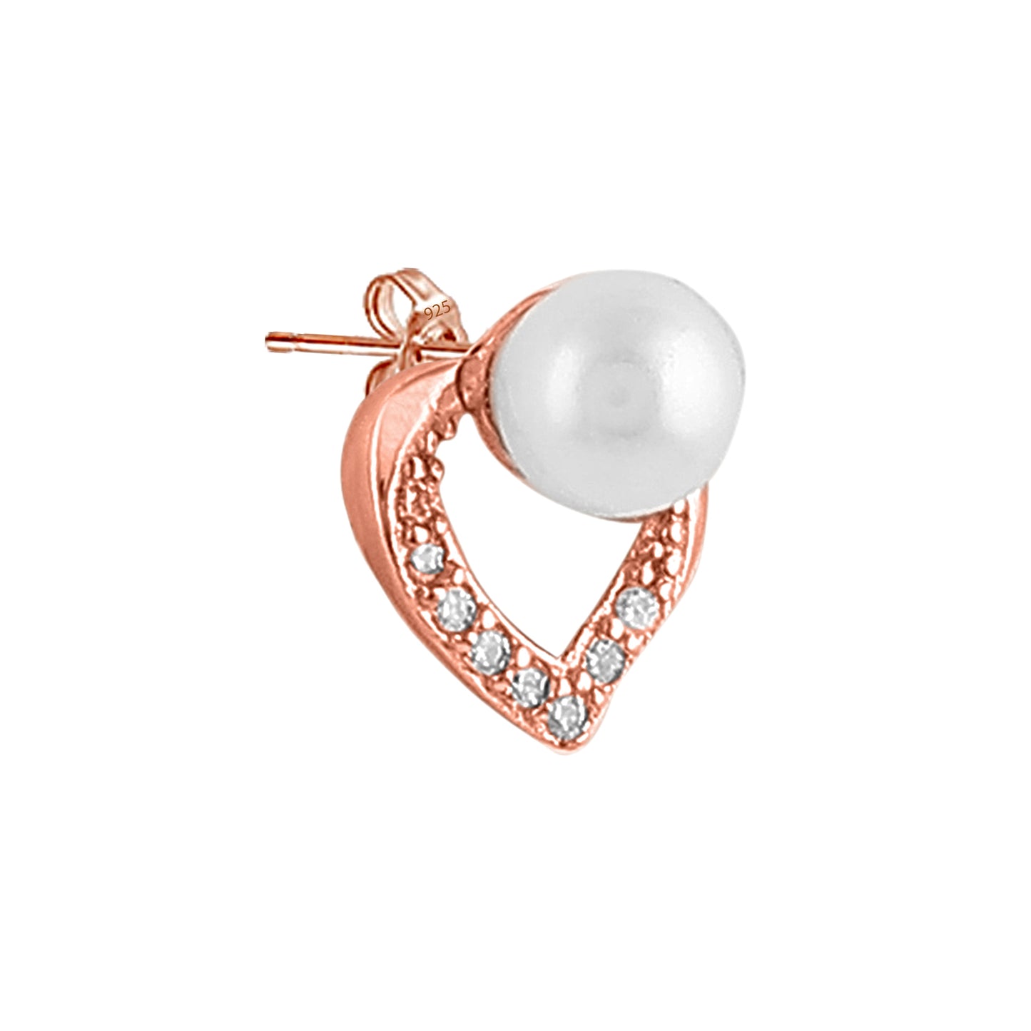 Pearly Heart Pendant Earrings Set