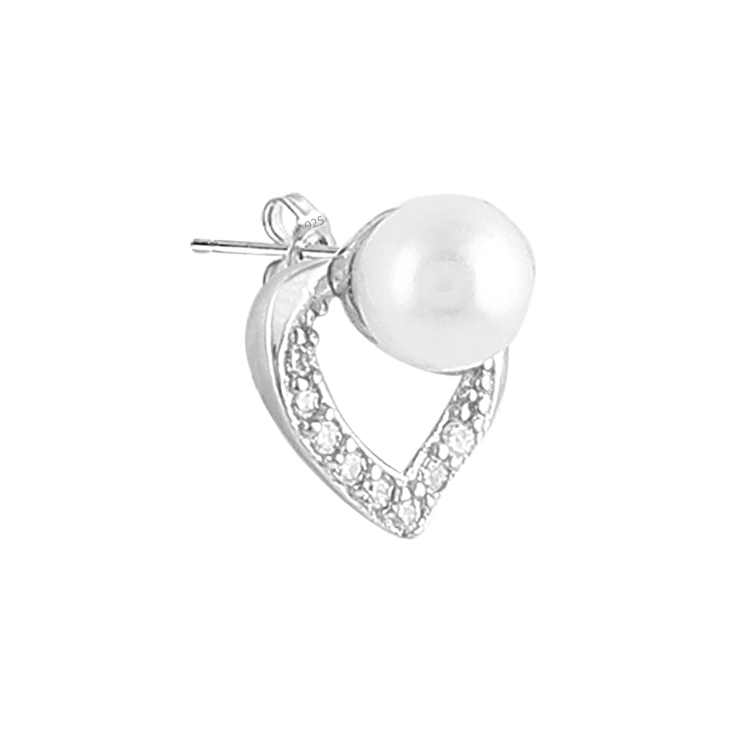 Pearly Heart Pendant Earrings Set