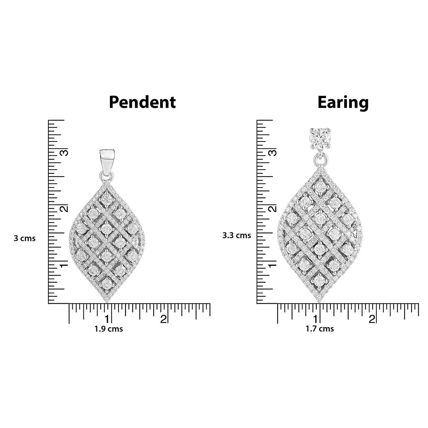Striped Leaf Pendant Earrings Set