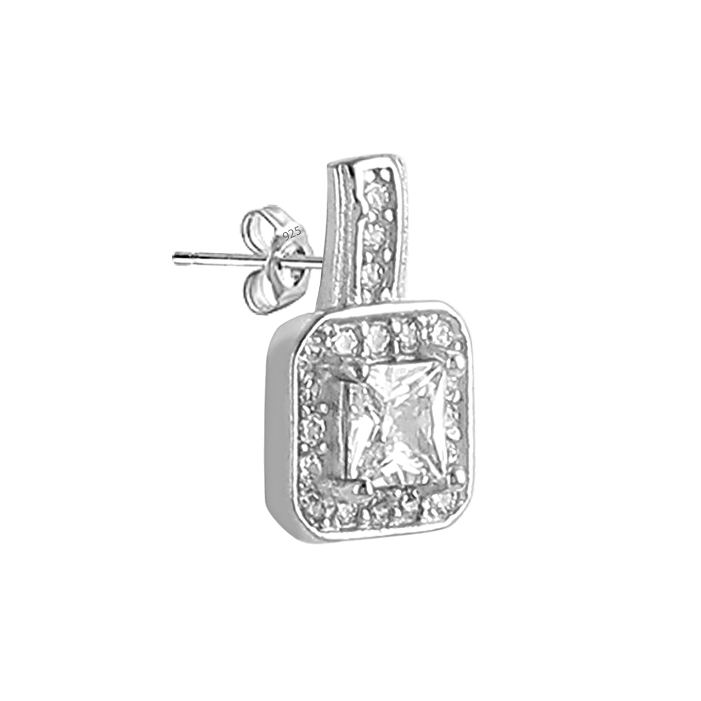 Studded Get Framed Square Pendant Earrings Set