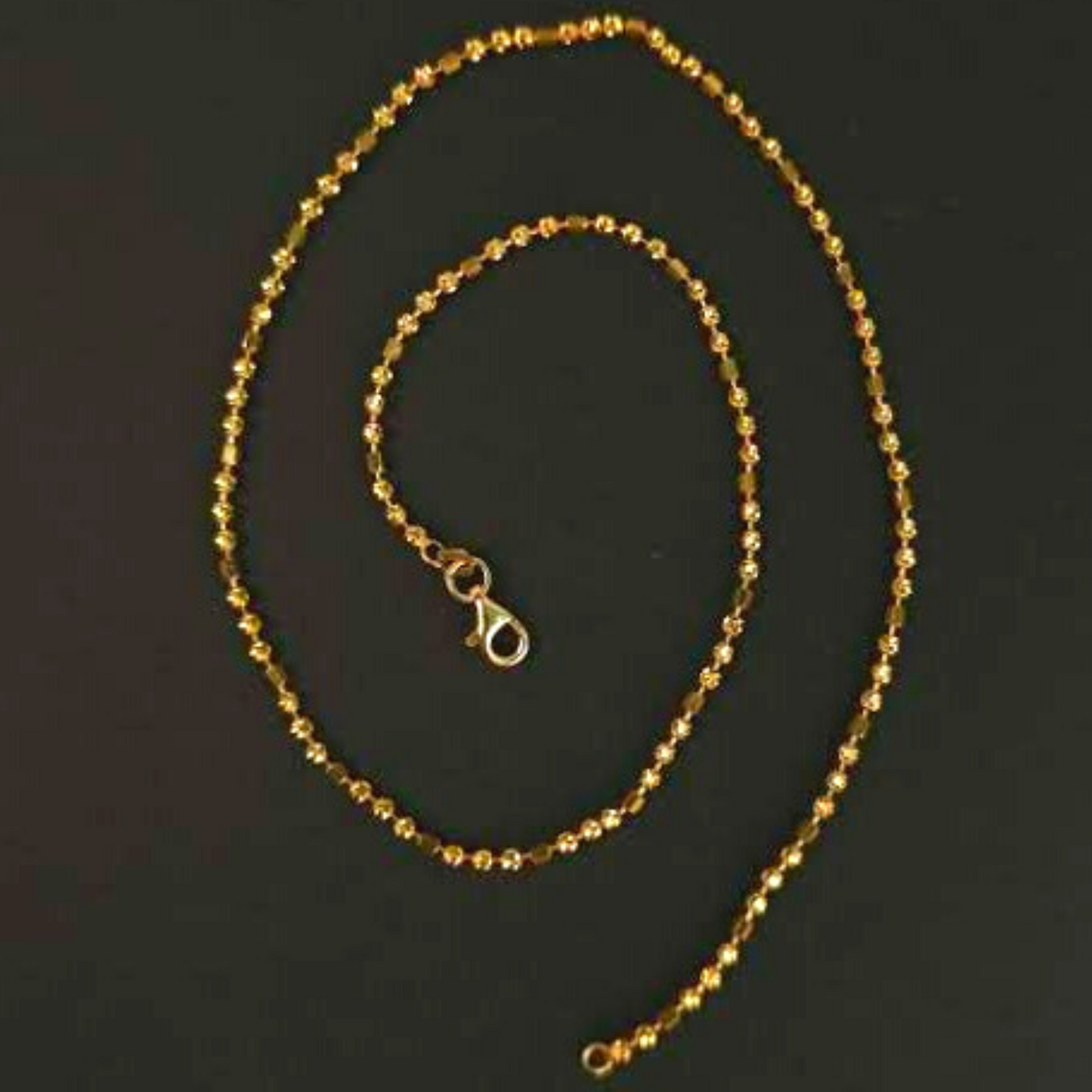 Gold Beads and Tube chain