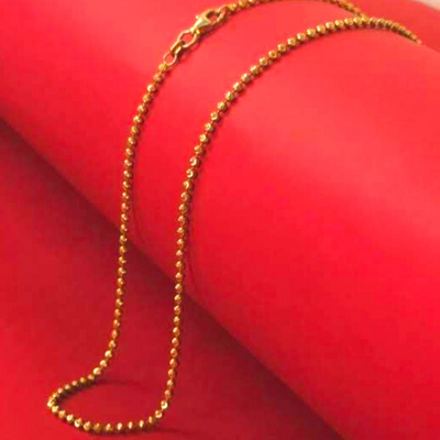 Twisty Gold Balls-on-a-loop chain