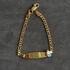 Personalised  Unicorn Blue Name Bracelet (Kids) (Gold Polish)