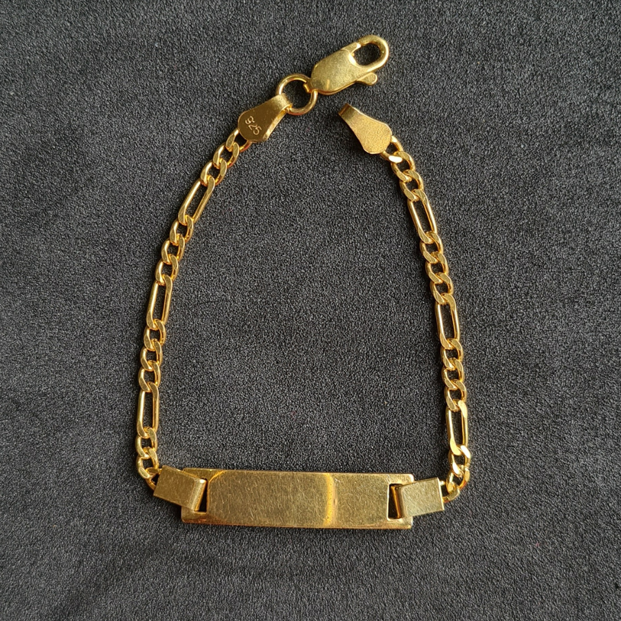 Personalised Name Bracelet (Kids) (Gold Polish)