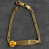 Personalised Smilie Name Bracelet (Kids) (Gold Polish)