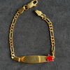 Personalised Red Star Name Bracelet (Kids) (Gold Polish)