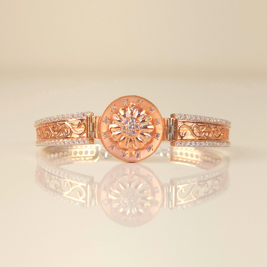 Studded Rose Gold And Silver Bracelet