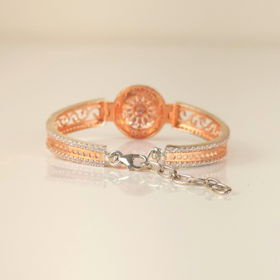 Studded Rose Gold And Silver Bracelet