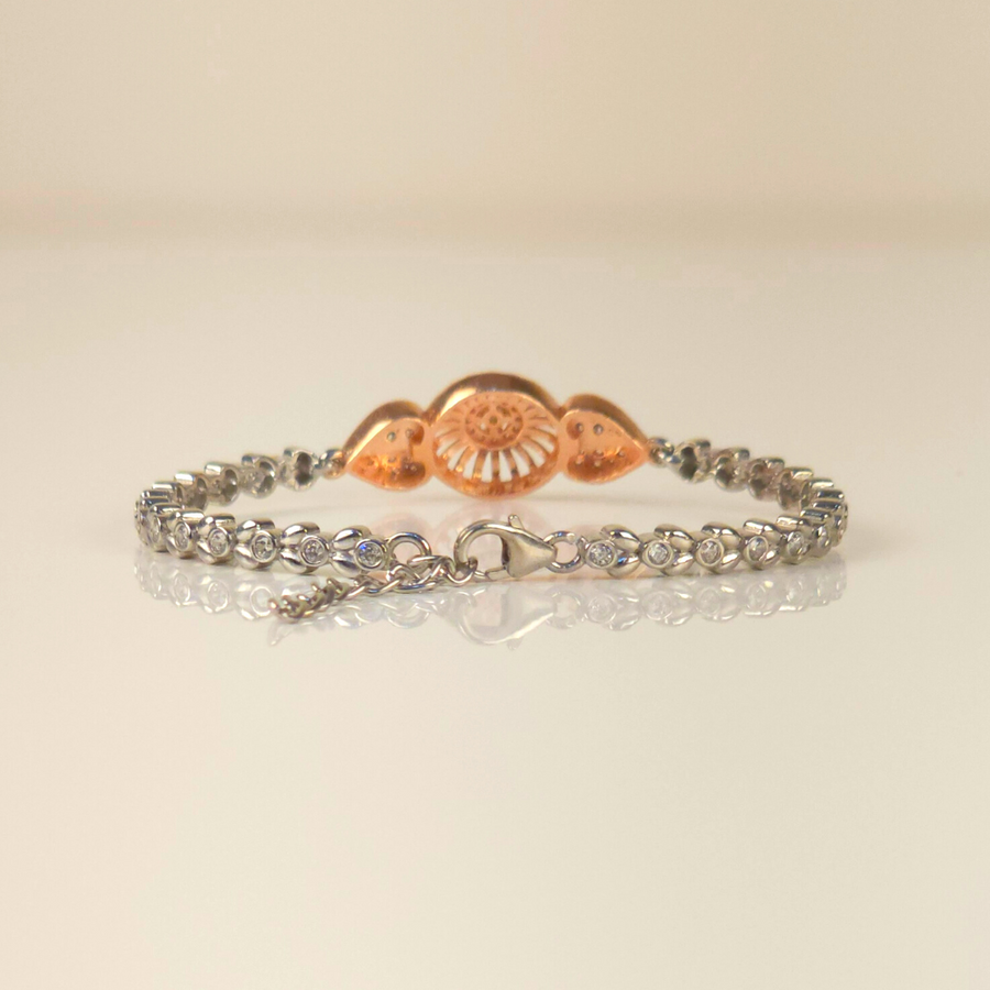 Studded Rose Gold And Silver Bracelet