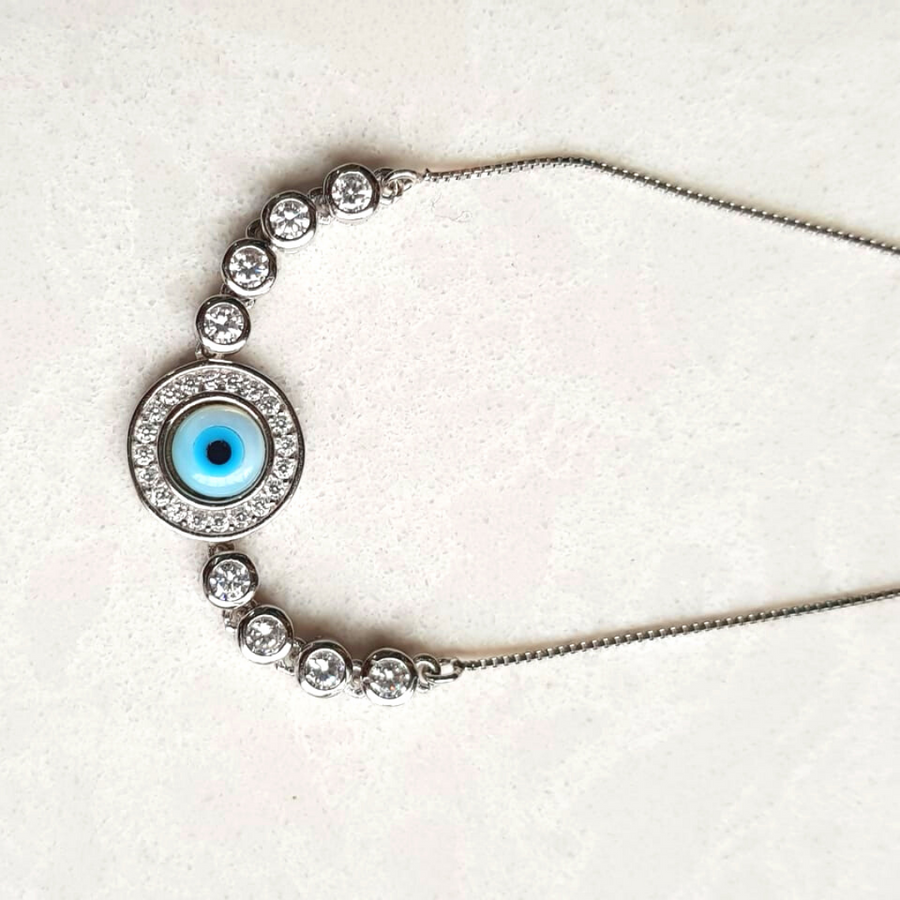 Evil eye 2025 pull chain bracelet