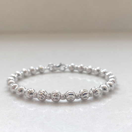 Silver Balls Stiff Bracelet