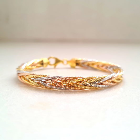 Coiled Bracelet (3 tone Finish)