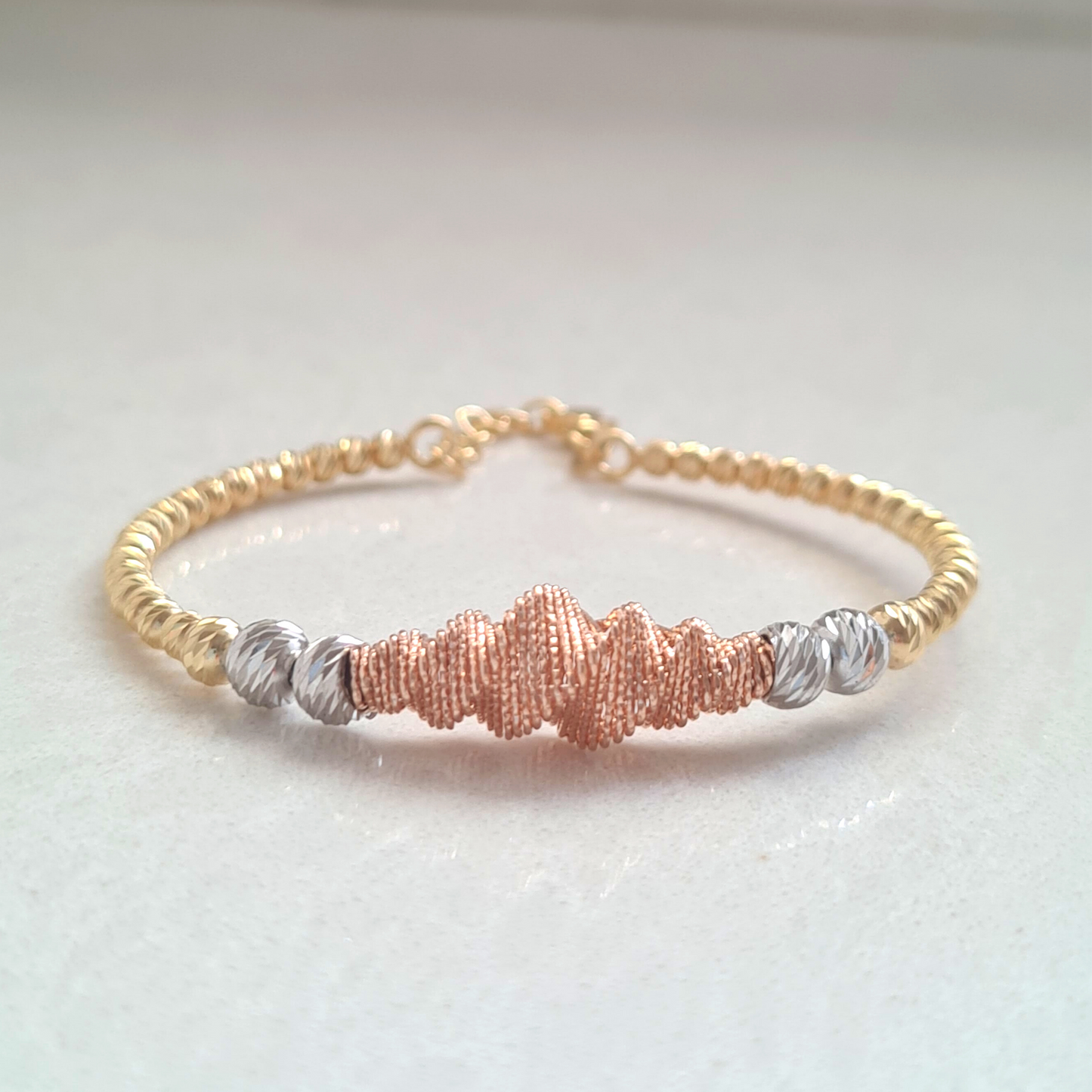 Netted and Balls Stiff Bracelet