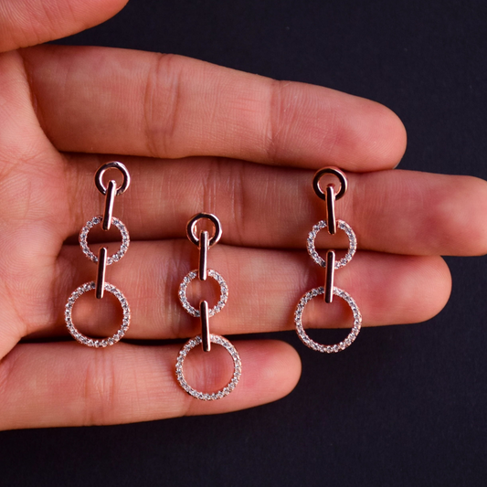 3 Circles Pendant Earrings Set