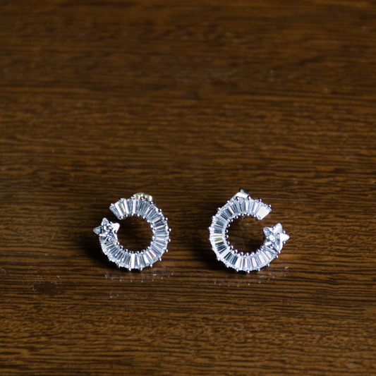 Circular Baguette Stud Earrings