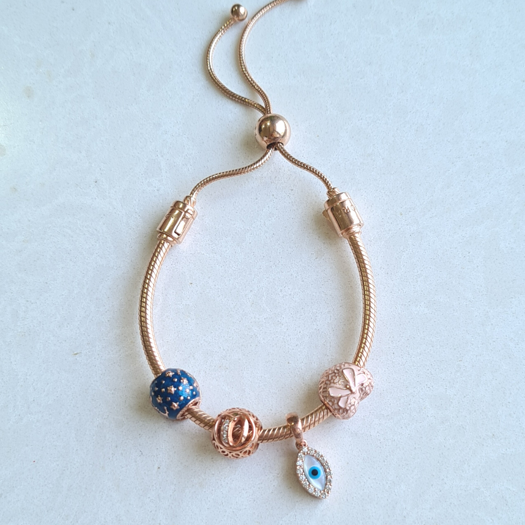 Adjustable Charms Bracelet (Rose Gold)