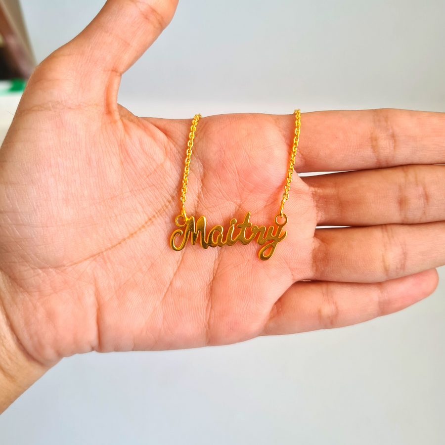 Name Pendant with Chain (Gold)