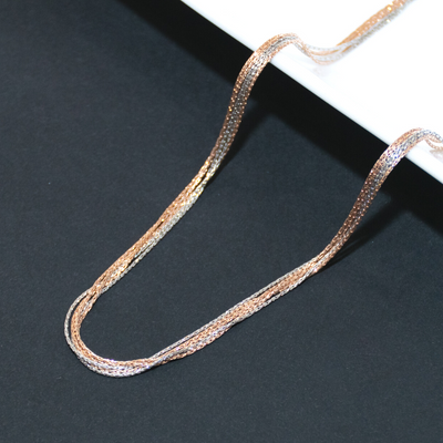 Rose Gold and Silver Multiple Lines (5 lines) Chain