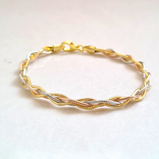 Twisted Coil Bracelet (Tricolour Finish)