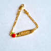 Personalised Apple Name Bracelet (Kids) (Gold Polish)