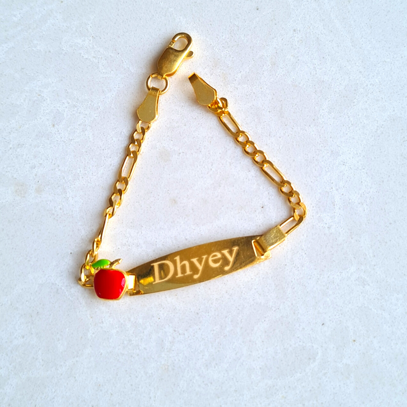 Personalised Golden Teddy with Name Kids Bracelet – GIVA Jewellery