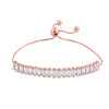 Adjustable Baguette Tennis Bracelet with Pull-Chain