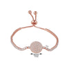 Adjustable Wheel-of-Fortune Tennis Bracelet with Pull-Chain