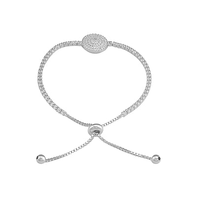 Adjustable Wheel-of-Fortune Tennis Bracelet with Pull-Chain