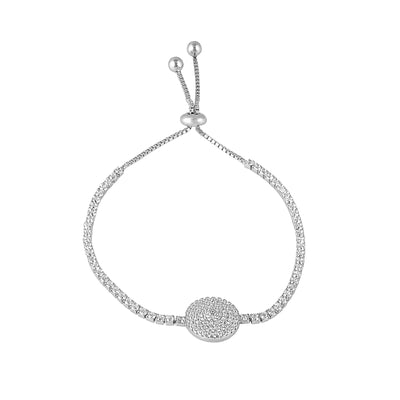 Adjustable Wheel-of-Fortune Tennis Bracelet with Pull-Chain