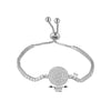 Adjustable Wheel-of-Fortune Tennis Bracelet with Pull-Chain
