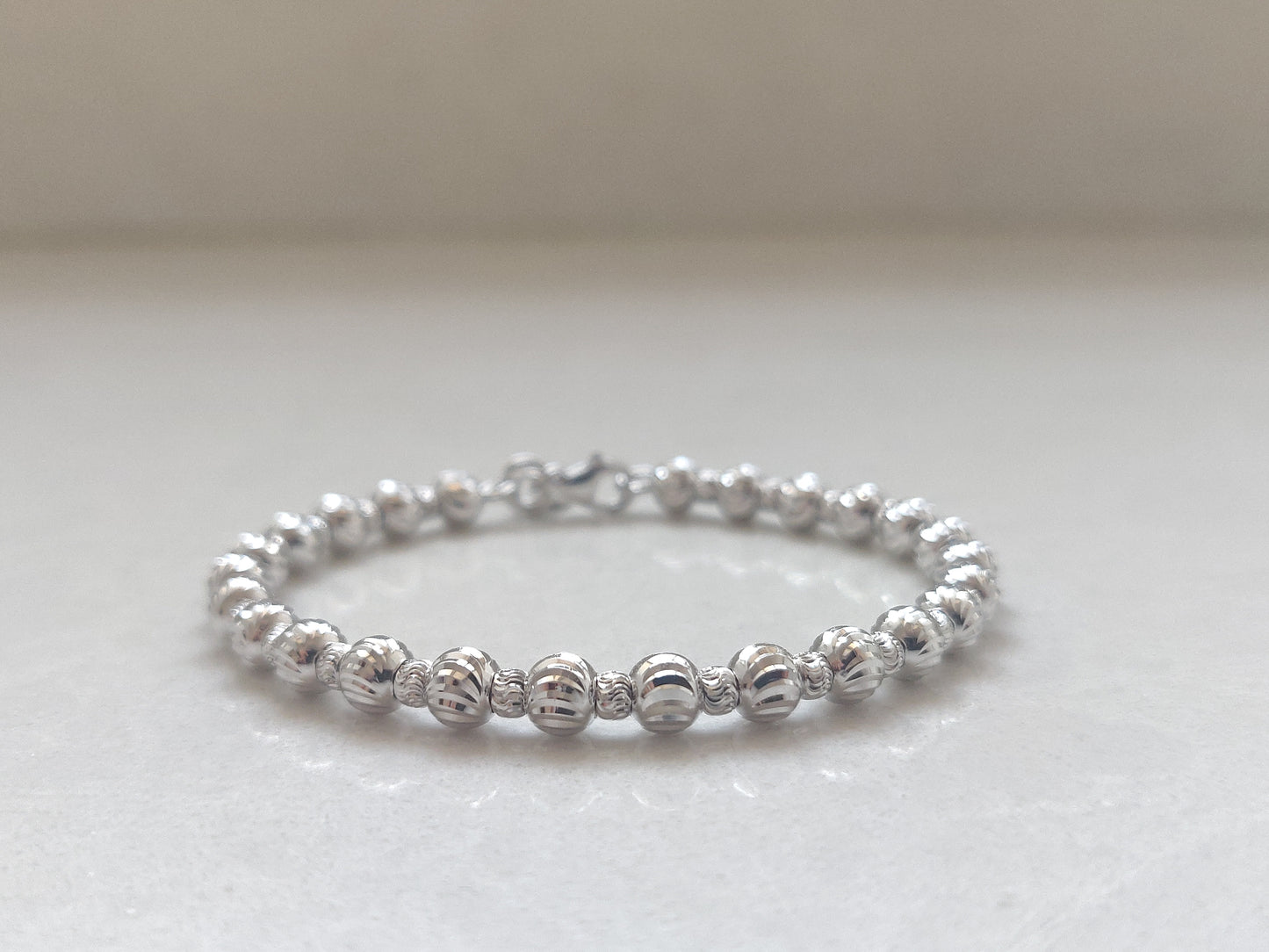 Silver Balls Stiff Bracelet