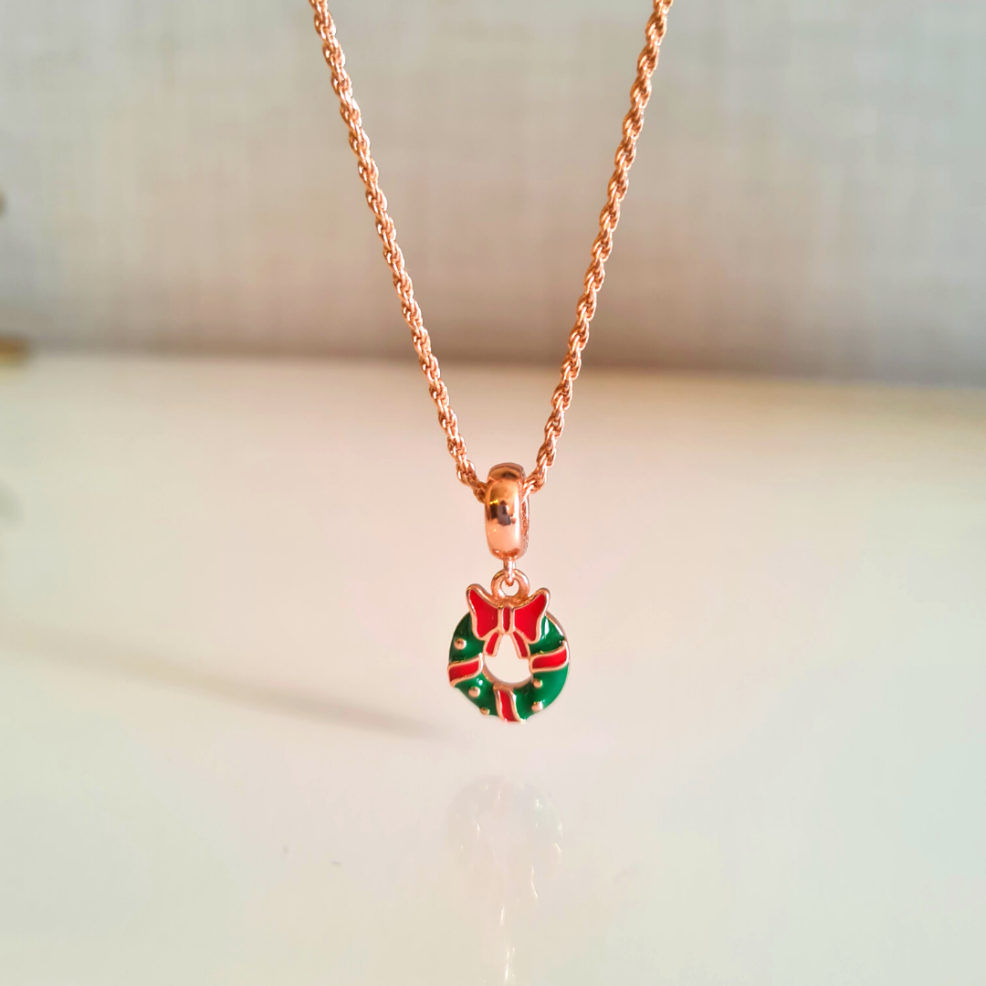 Christmas Wreath Charm Pendant