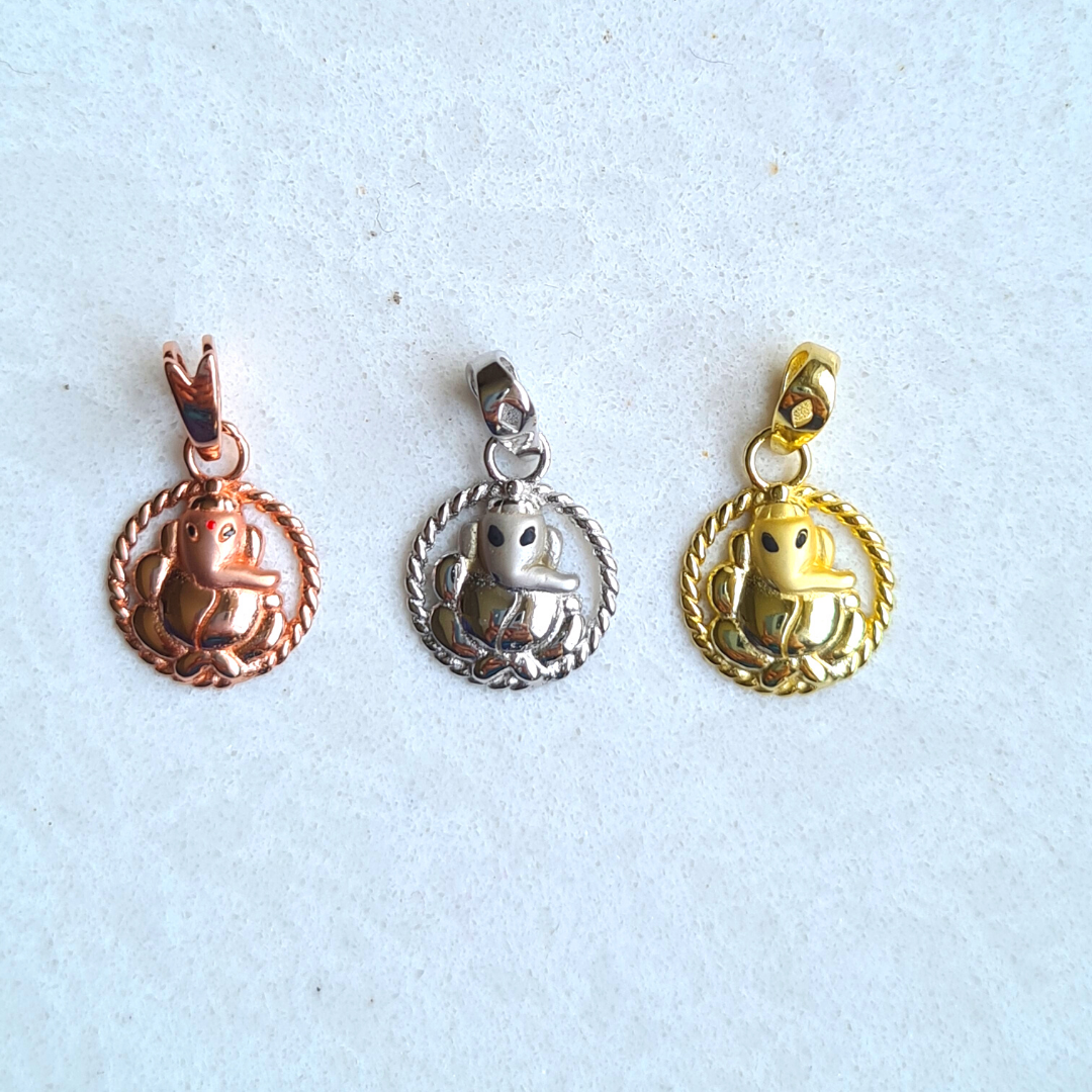 Ganpati in a Circle Charm Pendant