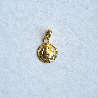 Ganpati in a Circle Charm Pendant