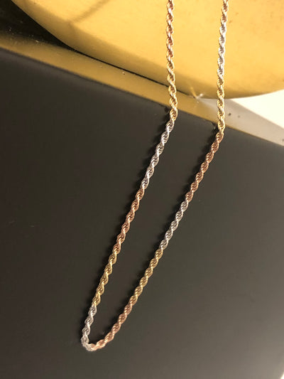 Tricoloured Sleek Rope Chain