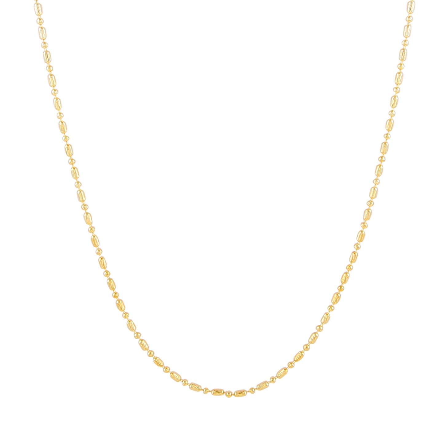 Bead and Tube Alternating gold chain