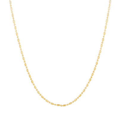 Bead and Tube Alternating gold chain