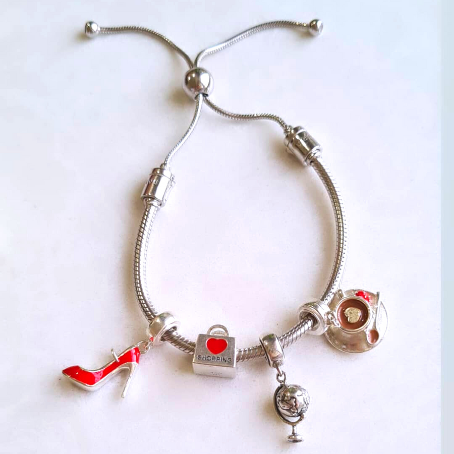Adjustable Charms Bracelet (Silver)