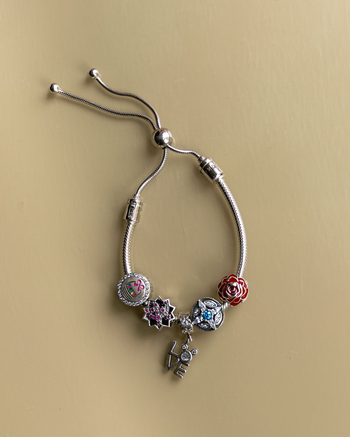 Adjustable Charms Bracelet (Silver)